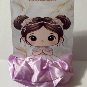 Cute Lilac Satin Hair Scrunchie